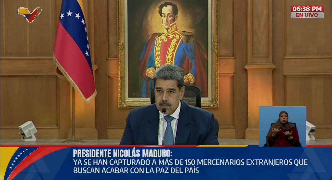 Nicolás Maduro durante transmisión en el canal estatal, Venezolana de Televisión (VTV) el 8 de enero.