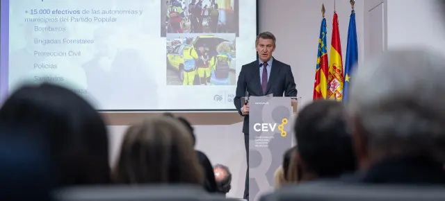 Feijóo en la presentación del Plan Valencia. Imagen: Partido Popular