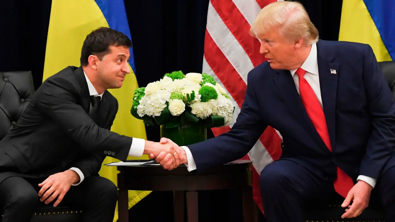 Presidente de los Estados Unidos, Donald Trump, y el presidente ucraniano, Volodymyr Zelensky, durante reunión en Nueva York en el 2019, al margen de la Asamblea General de las Naciones Unidas.