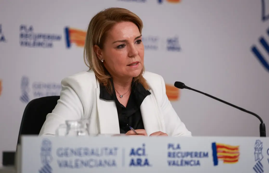 La vicepresidenta y portavoz, Susana Camarero, en rueda de prensa. Imagen: Generalitat Valenciana