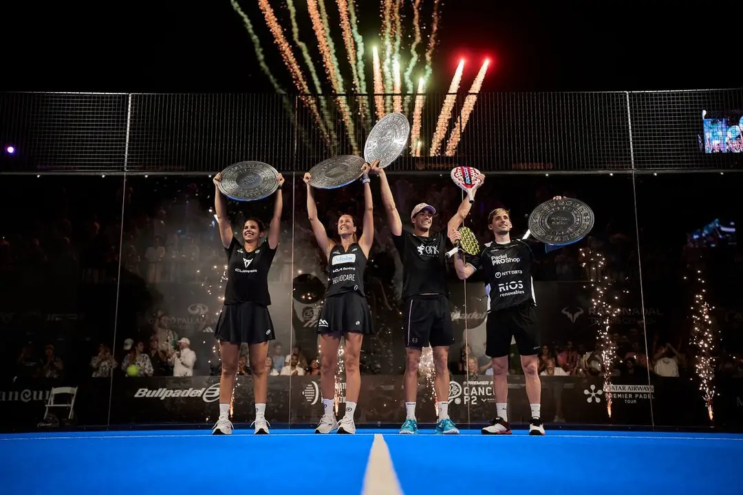 Stupa y Lebrón se estrenan en lo más alto del podio. Fuente: Premier Padel/ X