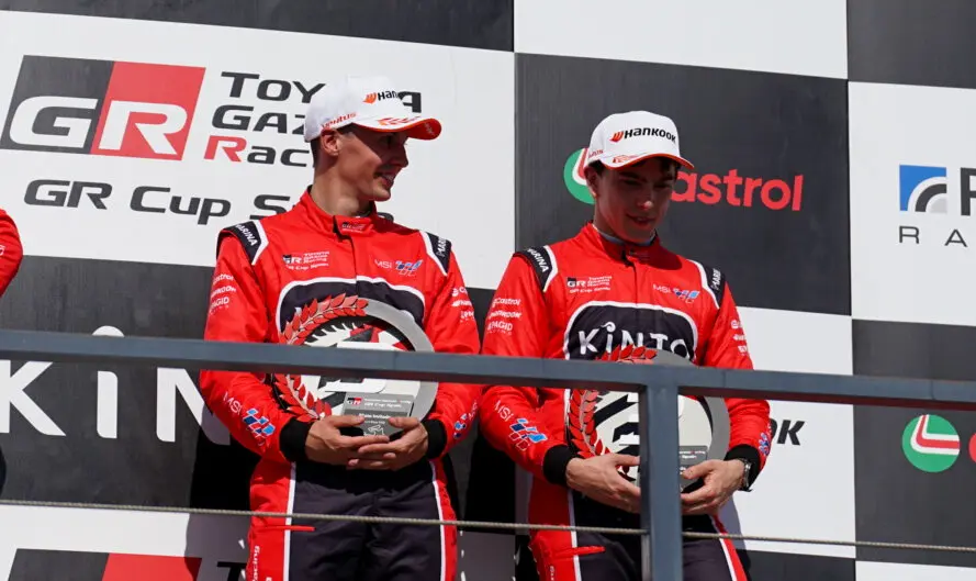 Toño Gomez podium en la carrera del sábado en la Toyota GR CUP SPAIN Navarra