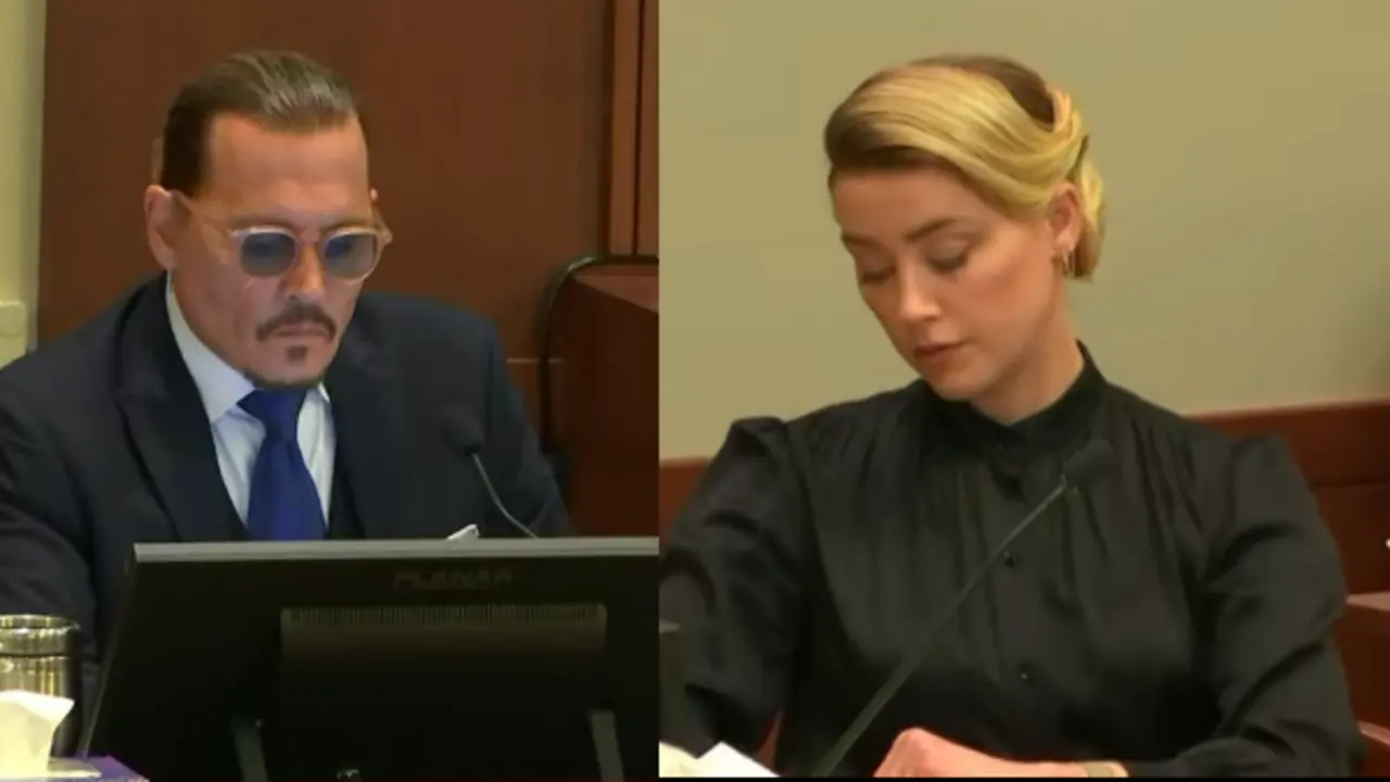 Johnny Depp y Amber Heard en el juicio