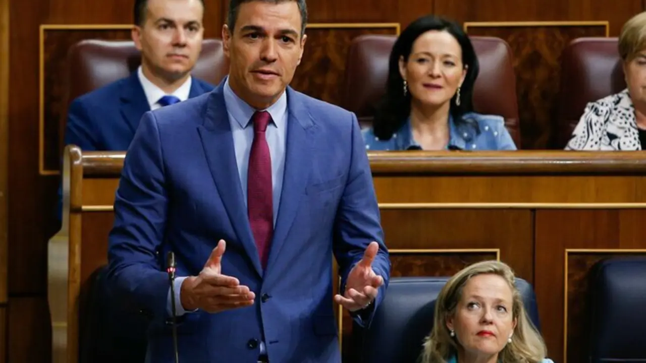 El presidente Sánchez en una sesión del Congreso