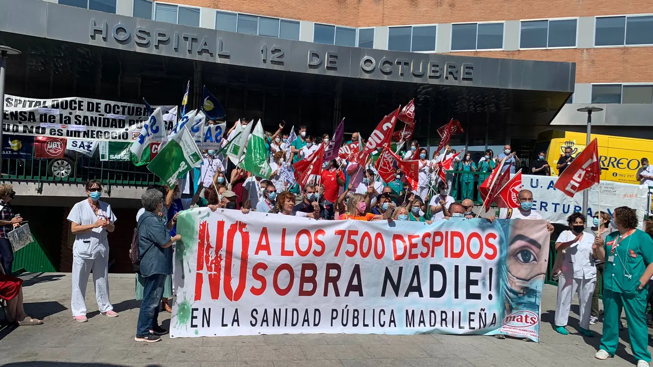 Protestas de profesionales sanitarios en Madrid por falta de efectivos
