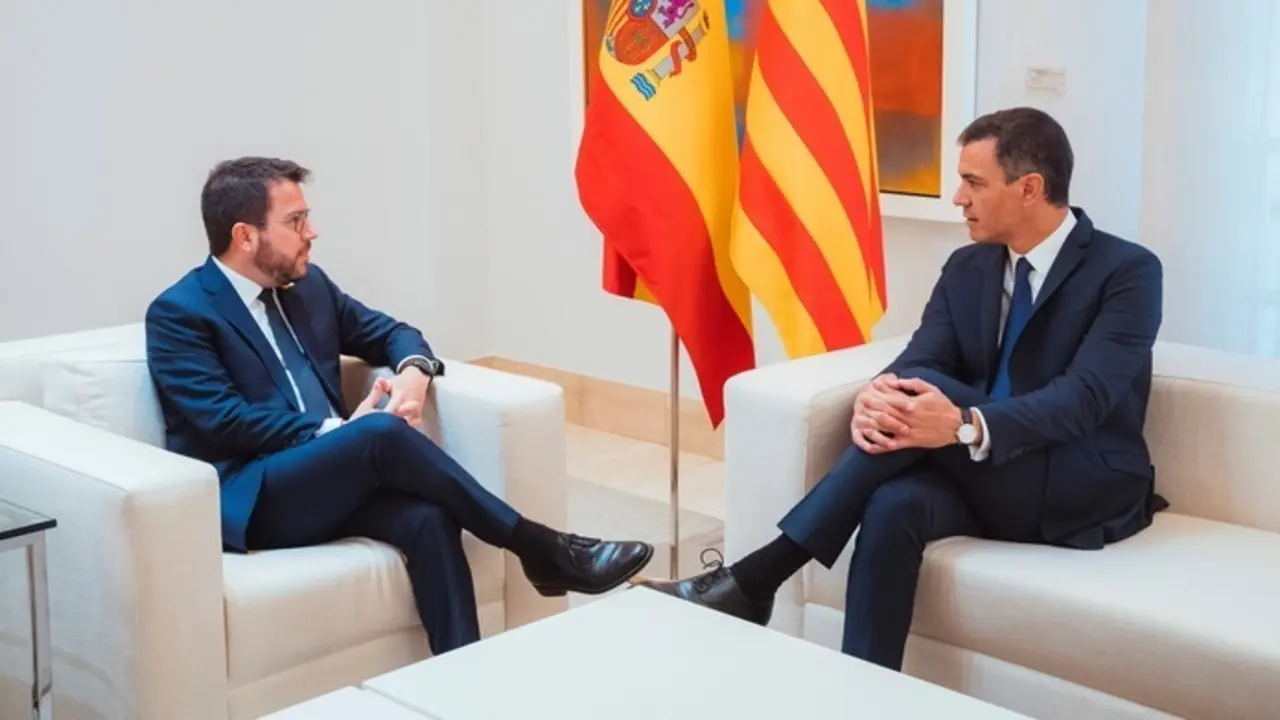 Imagen de la última reunión entre Pere Aragonès y Pedro Sánchez 