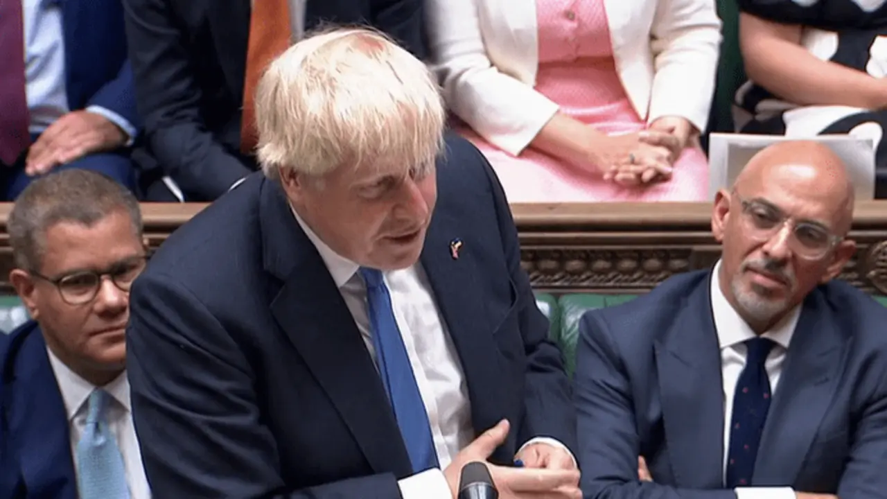 Boris Johnson en la sesión del Parlamento 