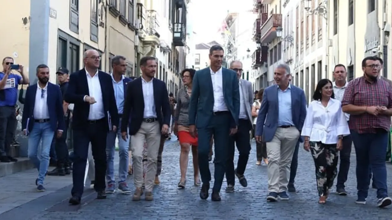 Pedro Sánchez en su visita a La Palma
