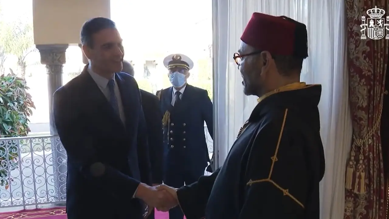 El presidente Pedro Sánchez y el rey de Marruecos, Rey Mohamed VI