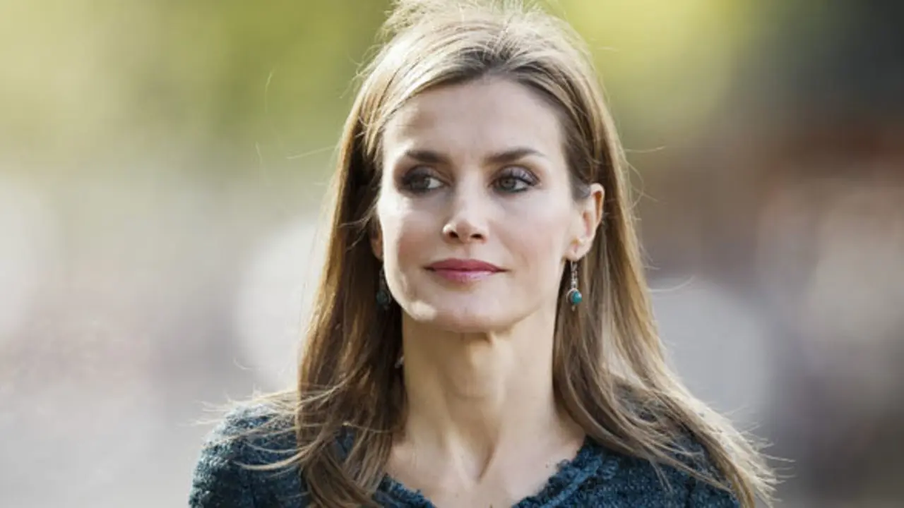 Spain's Queen Letizia Ortiz attending a military parade, during the known as Dia de la Hispanidad, Spain's National Day,  in Madrid, Spain, Sunday, Oct. 12, 2014.