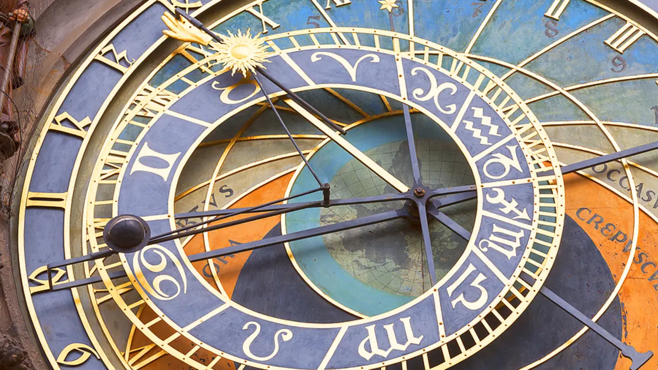 PRAGUE, CZECH REPUBLIC - MAY 01, 2017 : Prague astronomical clock Orloj on Old Town Hall. It is a medieval astronomical clock, city symbol