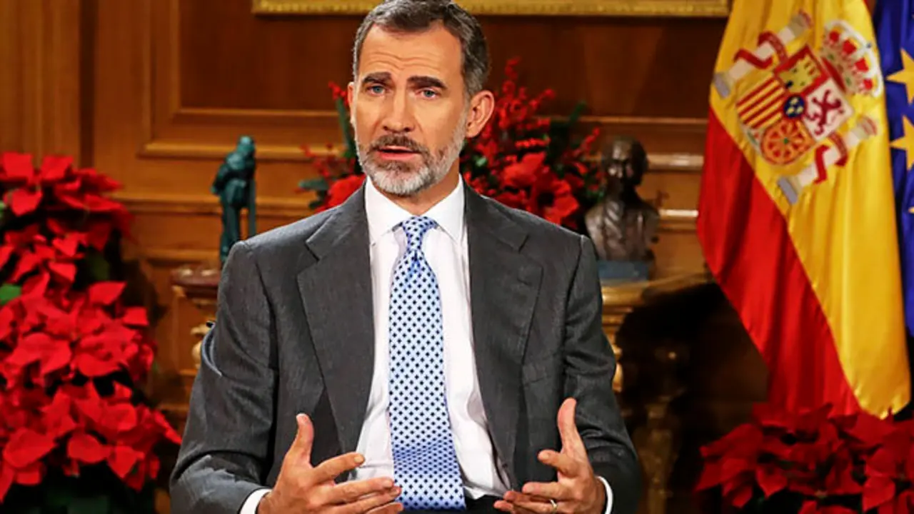 El Rey Felipe VI durante su mensaje de Navidad................EFE/Ballesteros