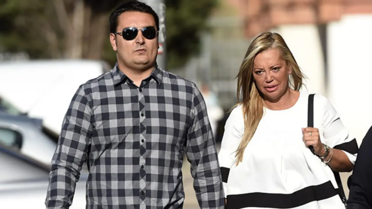 Belén Esteban con su novio Miguel Marcos a su llegada a un juicio en Torrejón de Ardoz , Madrid.
30/05/2017