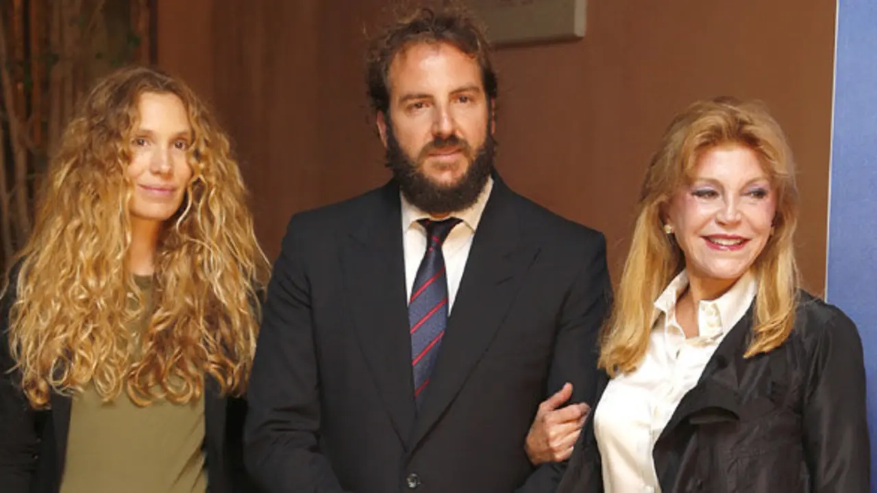 Baroness Thyssen Carmen Cervera, Borja Thyssen and Blanca Cuesta during the presentation of the book 'Me, the baron Thyssen. Memories" in Madrid, Spain, on October 9th, 2014