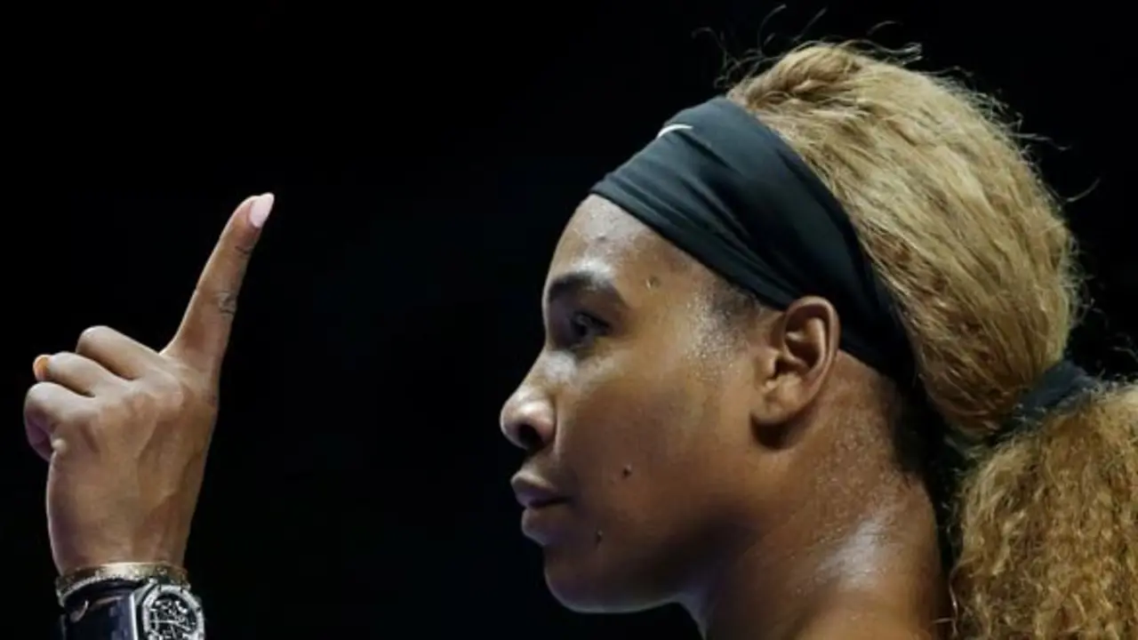 Serena Williams of the US during their singles match at the WTA tennis finals in Singapore,Thursday, Oct. 23, 2014.