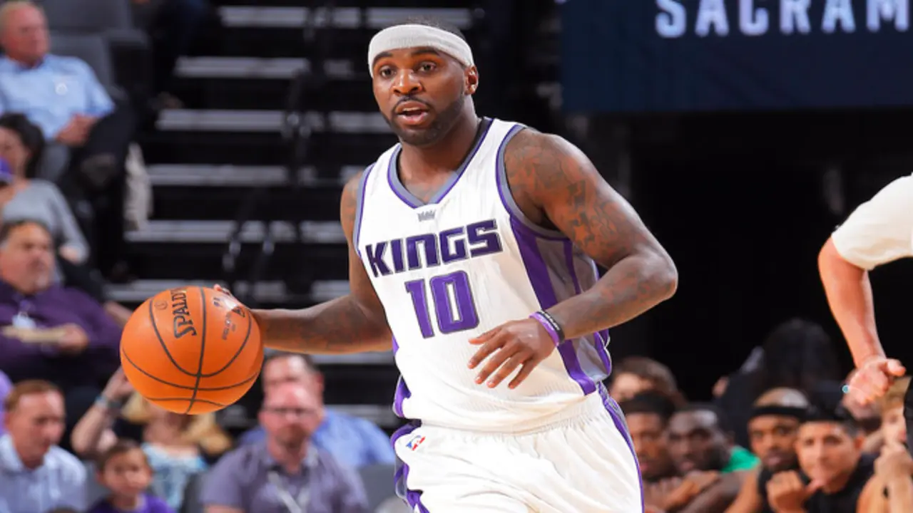SACRAMENTO, CA - OCTOBER 10: Ty Lawson #10 of the Sacramento Kings brings the ball up the court against Maccabi Haifa on October 10, 2016 at Golden 1 Center in Sacramento, California. NOTE TO USER: User expressly acknowledges and agrees that, by downloading and or using this photograph, User is consenting to the terms and conditions of the Getty Images Agreement. Mandatory Copyright Notice: Copyright 2016 NBAE (Photo by Rocky Widner/NBAE via Getty Images)