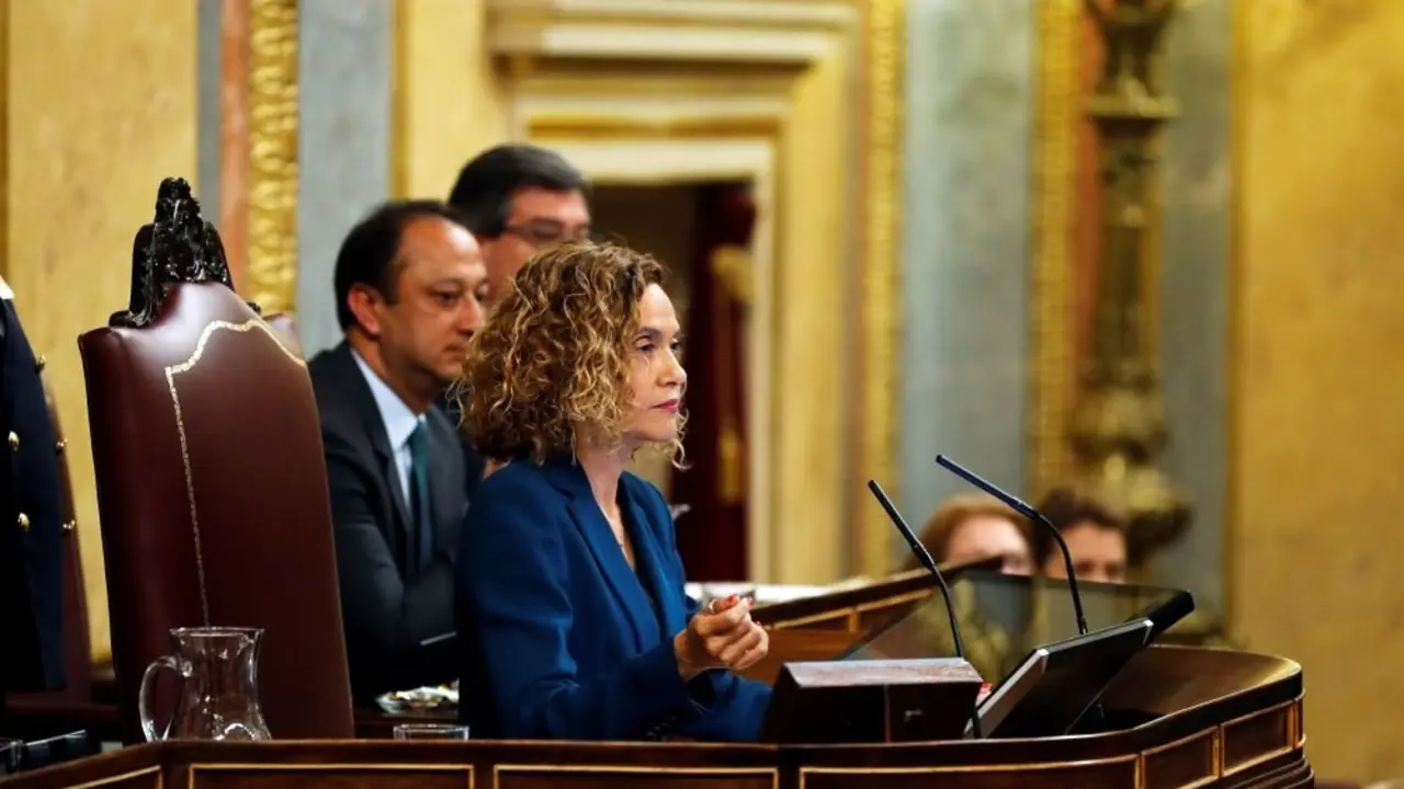 GRAF5575 MADRID, 21/05/2019.- La duodécima presidenta del Congreso de los Diputados y la tercera mujer que ocupa este cargo, Meritxell Batet, durante la sesión constitutiva de las nuevas Cortes Generales que se celebra en el Congreso de los diputados de Madrid. EFE/BALLESTEROS