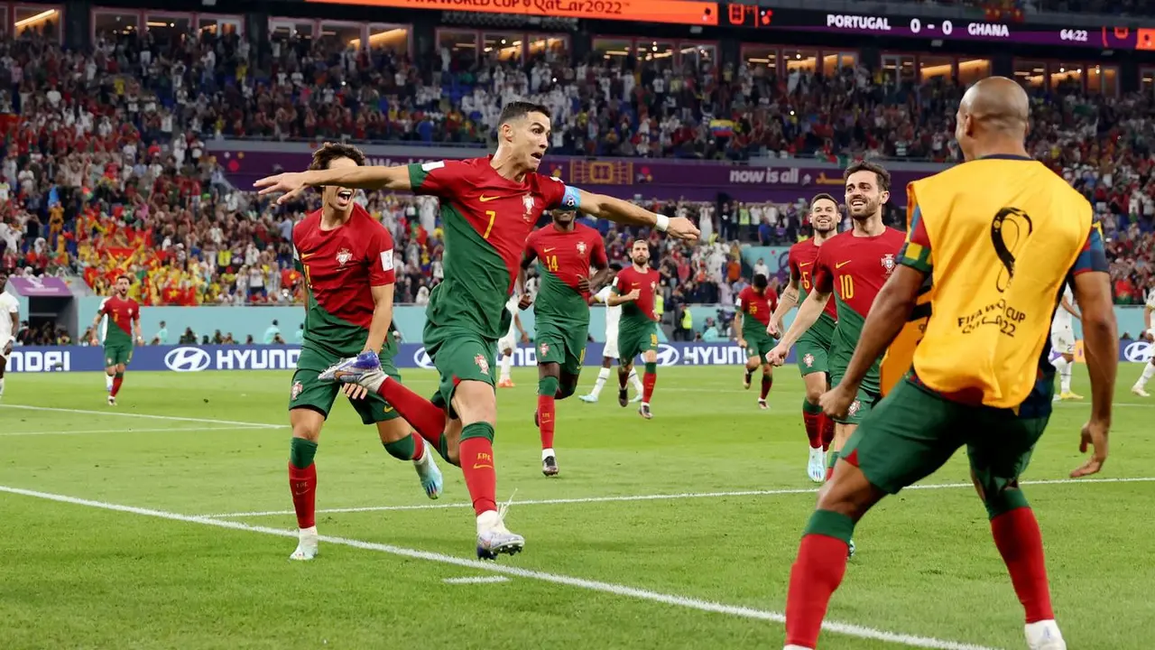Cristiano Ronaldo celebrando un gol con Portugal