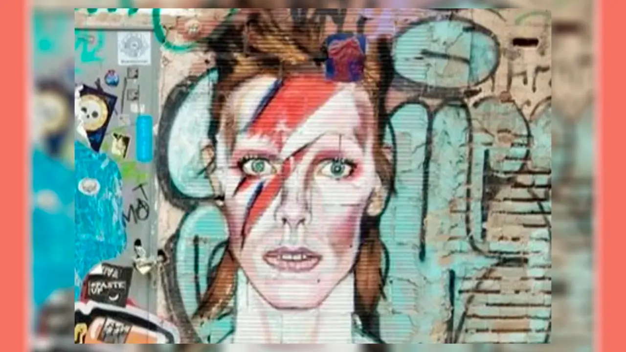 Grafiti de David Bowie de Jesús Arrué en Valencia