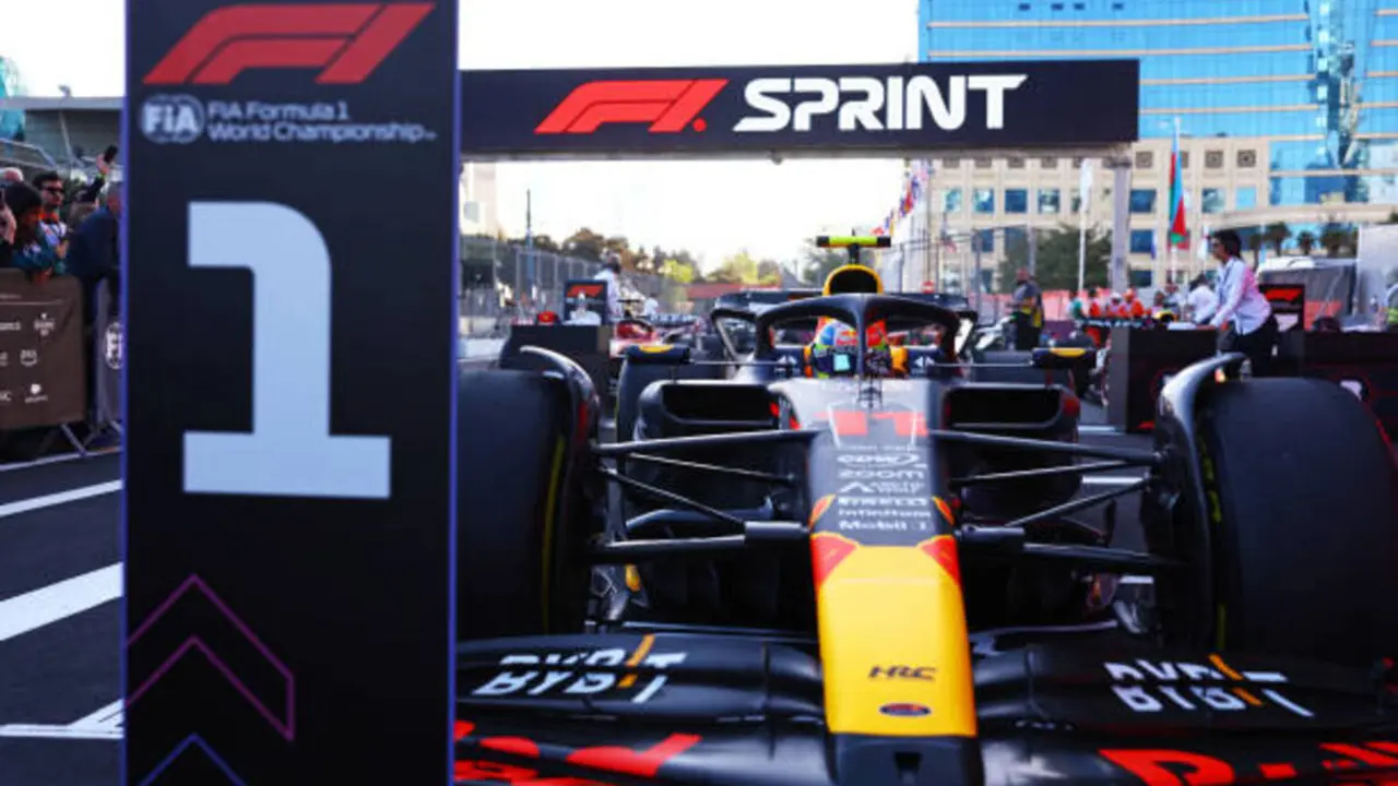 Sergio Pérez se lleva la carrera al sprint del Gran Premio de Azerbaiyán | Fuente: Getty Images