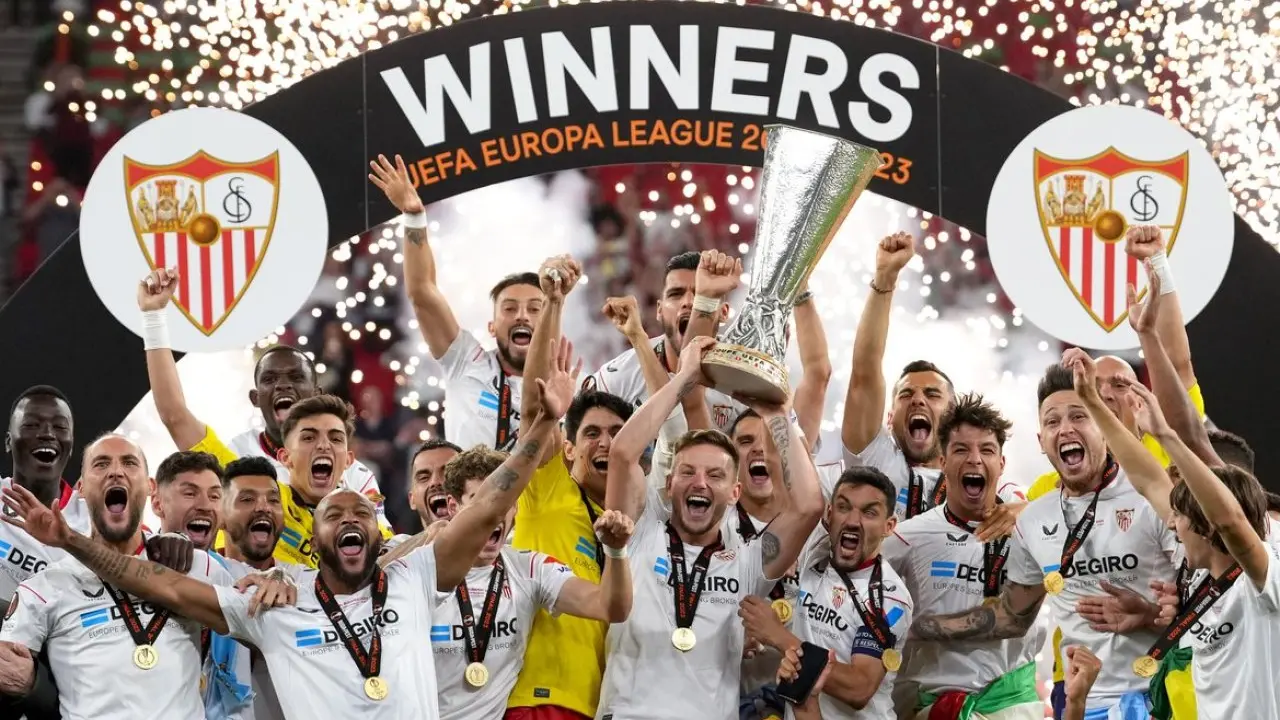 El Sevilla FC celebra su séptima Europa League | Fuente: Getty Images