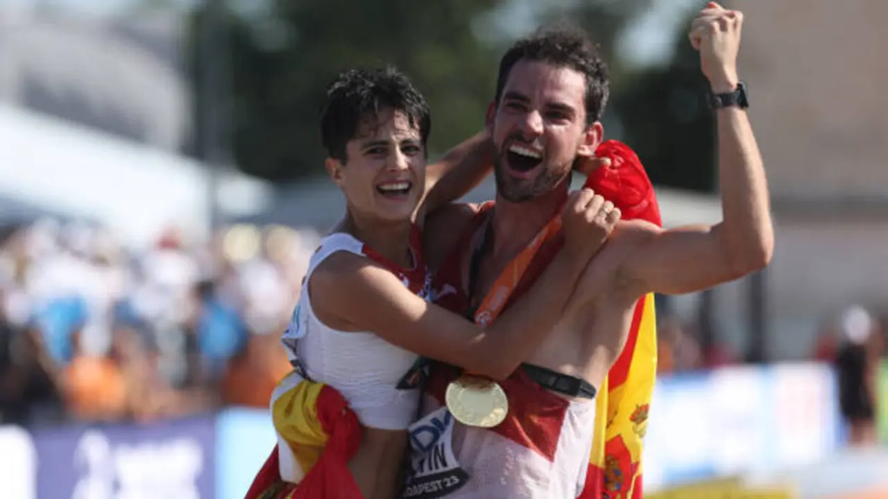 María Pérez y Álvaro Martín en Budapest | Fuente: Getty Images