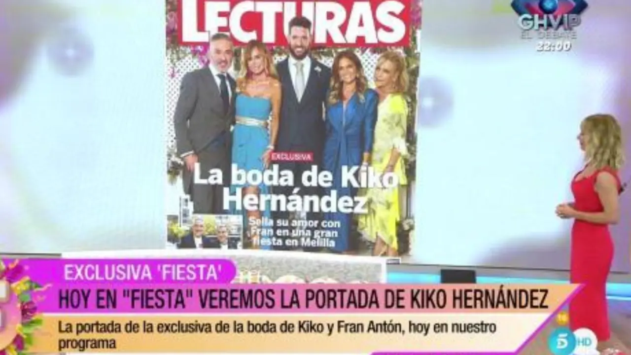'Fiesta' desveló en directo la portada de Lecturas con la exclusiva de la boda de Kiko Hernández - Mediaset 