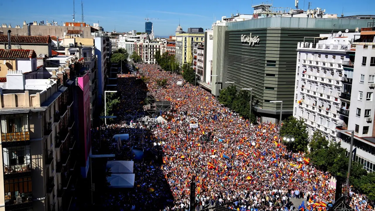 Manifestación contra la amnistía en Madrid / Twitter Alberto Núñez Feijóo