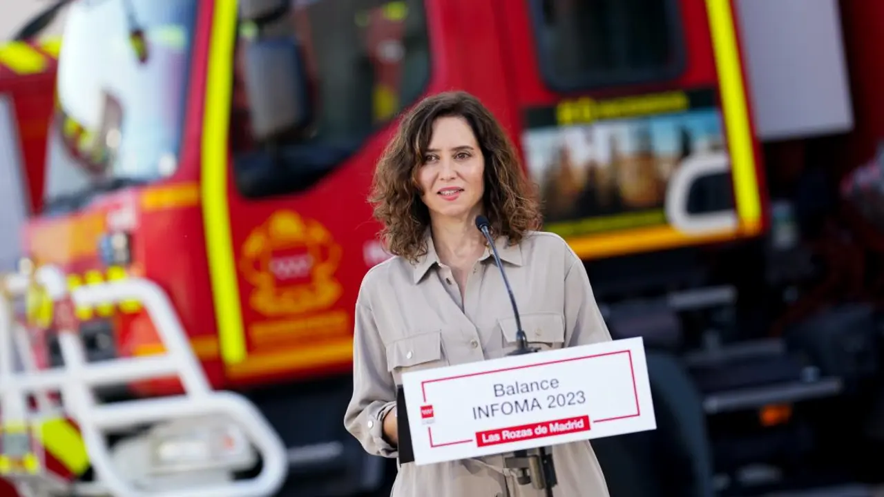 La presidenta Isabel Díaz Ayuso ha hecho balance hoy del Plan de Protección Civil contra Incendios Forestales regional (INFOMA)