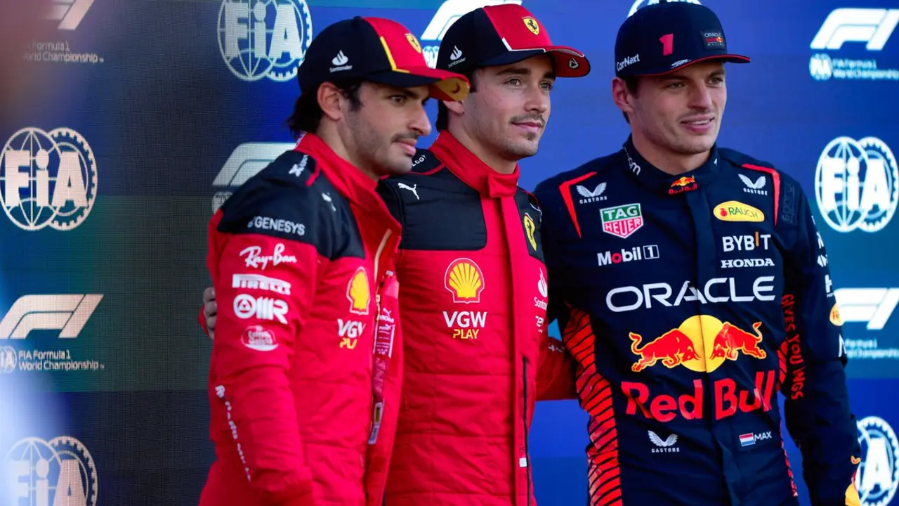 Sainz, Leclerc y Verstappen en la clasificación del Gran Premio de México | Fuente: Ferrari