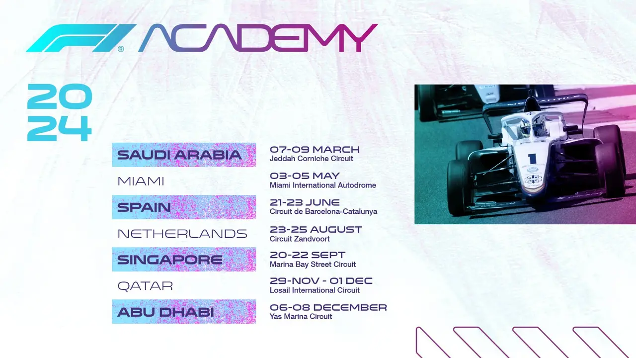 Calendario de la F1 Academy | Fuente: F1 Academy