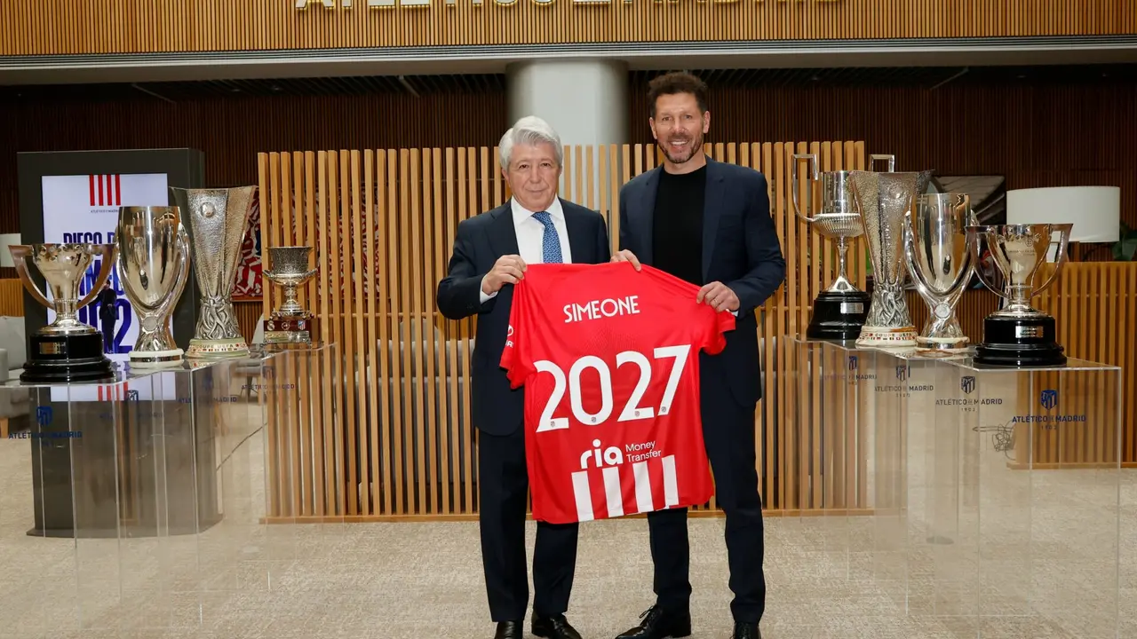 Diego Pablo Simeone y Enrique Cerezo | Fuente: Atlético de Madrid