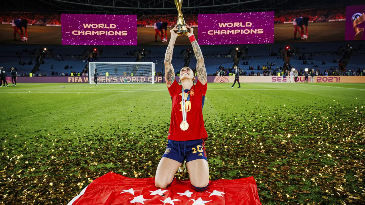 Jenni Hermoso tras ganar el Mundial | Fuente: Getty Images