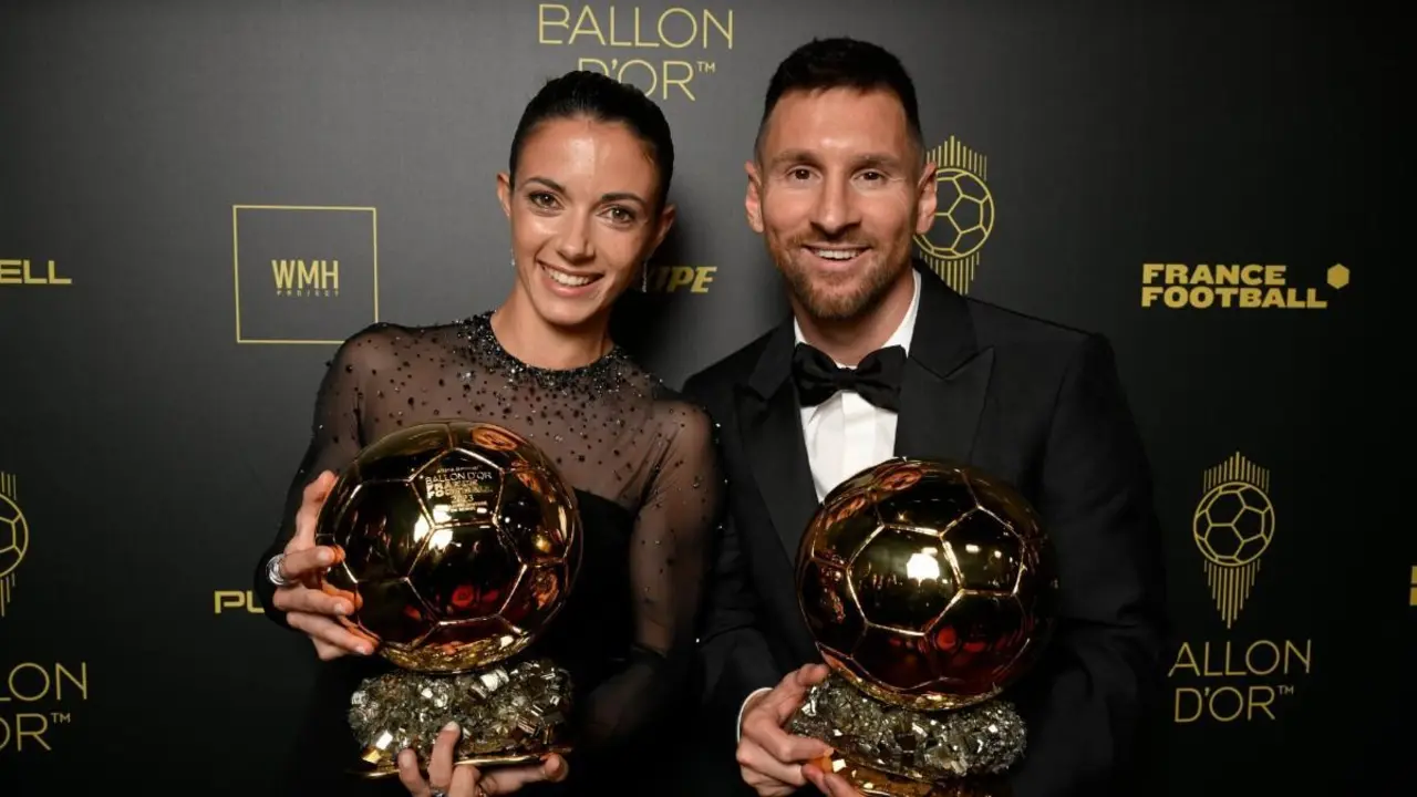 Aitana Bonmatí y Leo Messi en la gala del Balón de Oro 2023 | Fuente: Getty Images