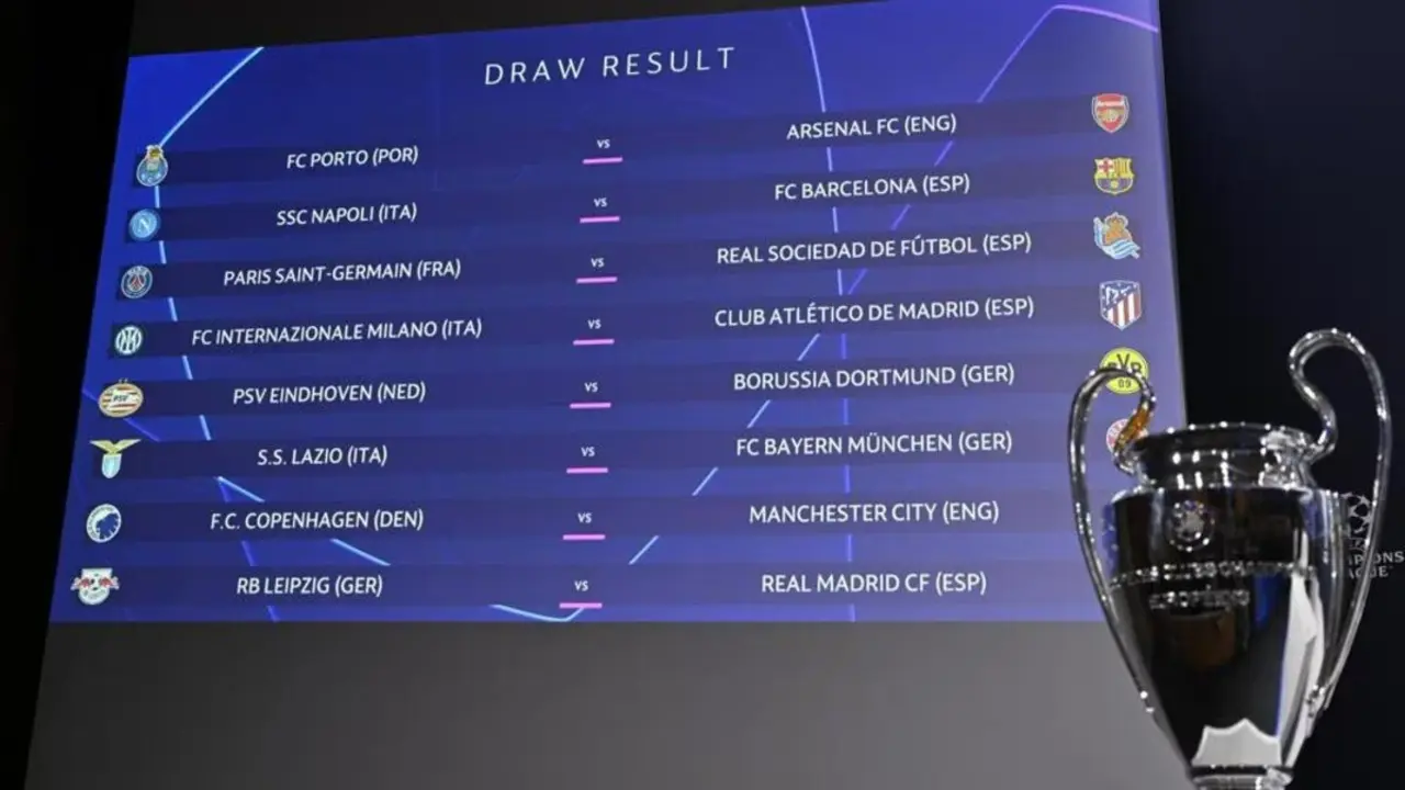 Enfrentamientos de octavos de final de la Champions League | Fuente: UEFA