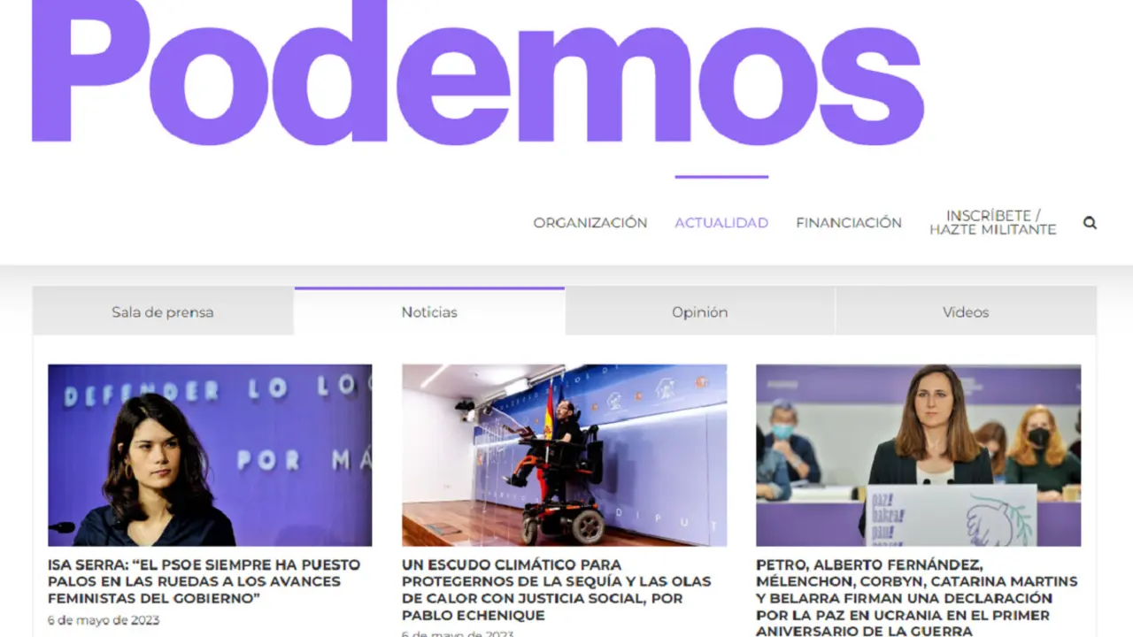 La web de Podemos