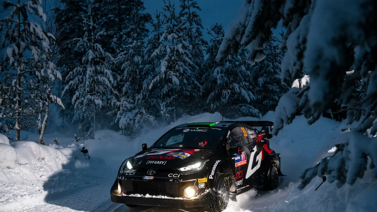Competitor are seen racing during the  World Rally Championship Sweden in Umea, Sweden on 17  February, 2024 // Jaanus Ree / Red Bull Content Pool // SI202402170062 // Usage for editorial use only //