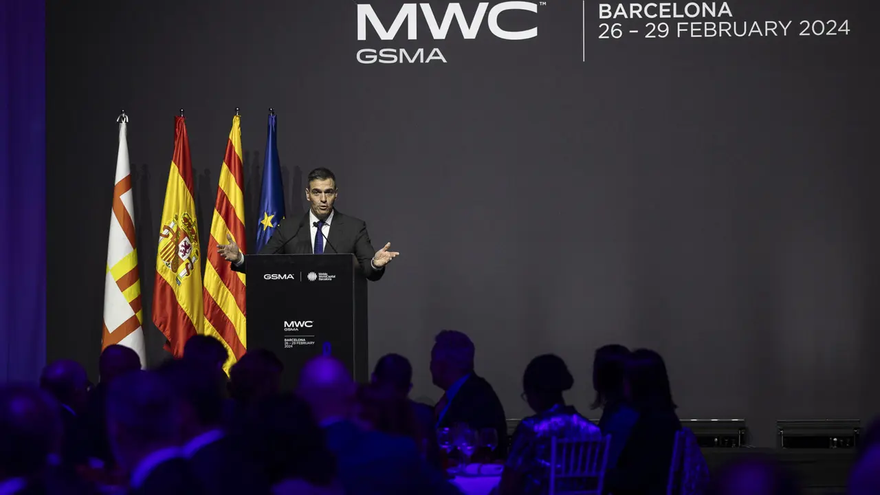 Pedro Sánchez en la cena de inauguración del Mobile World Congress | Fuente: Getty Images