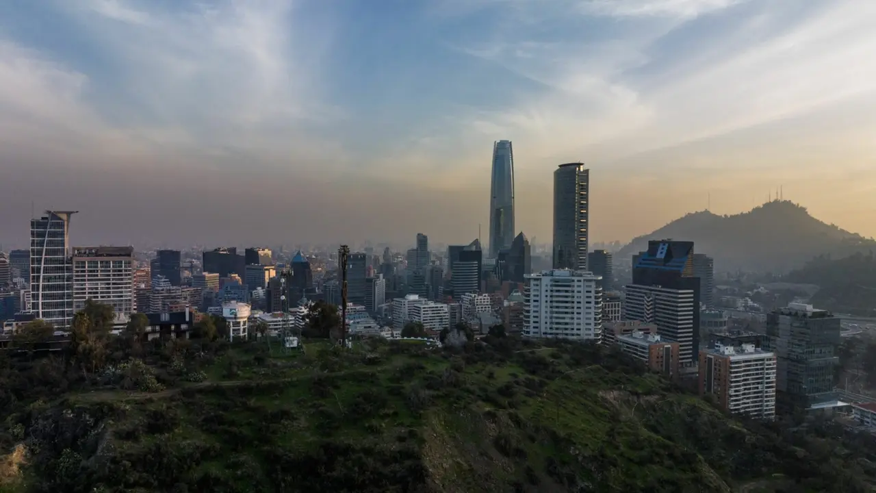 Buildings in Santiago, Chile, on Thursday, July 27, 2023. Chile's central bank will likely deliver a large interest rate cut, becoming Latin America's first major economy to relax monetary policy as inflation slows toward target.