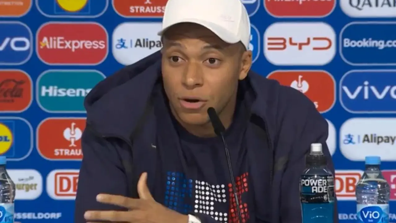 Kylian Mbappé en rueda de prensa | Fuente: UEFA