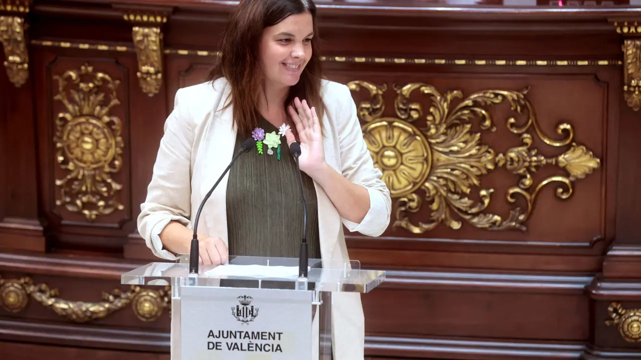 Sandra Gómez se despide como concejala. Fuente: Ayuntamiento de Valencia. 