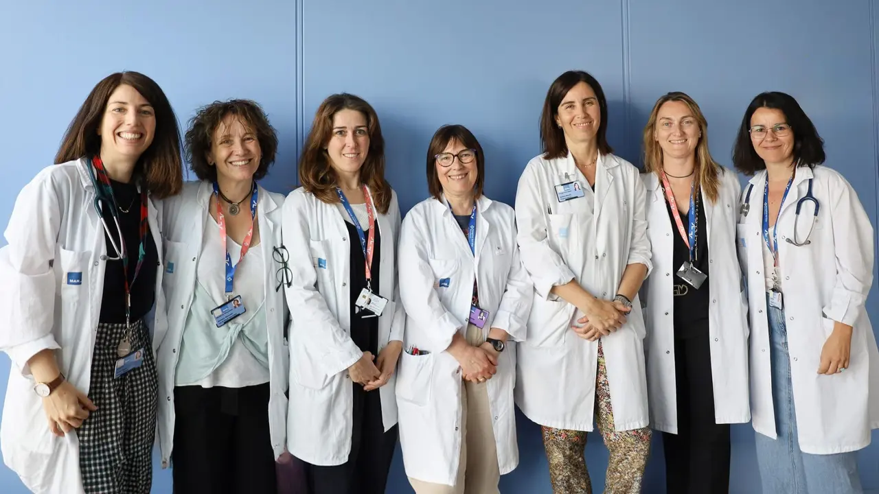 De izquierda a derecha, Joana Vidal, Gemma Mancebo, Ester Miralpez, Montse Bonilla, Sandra Alonso, Marta Pascual y Cristina Álvarez