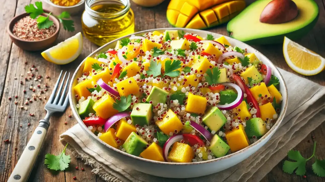 Ensalada de quinoa, mango y aguacate