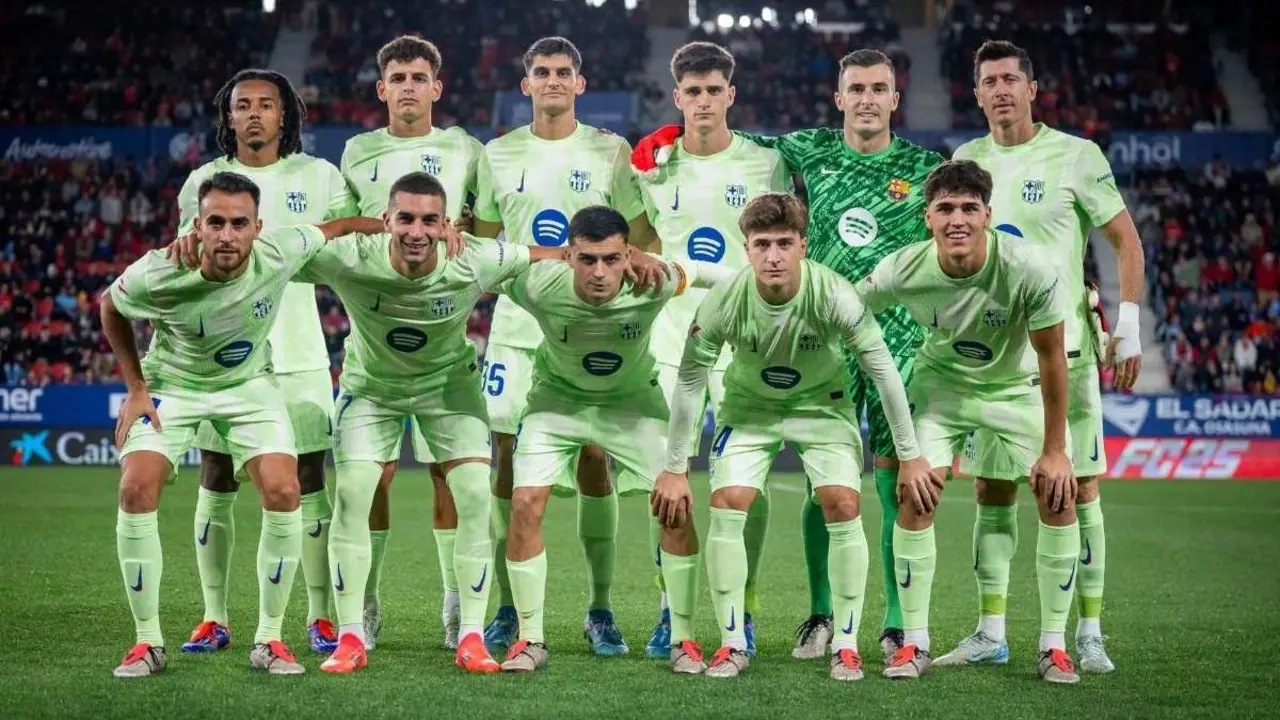 F.C. Barcelona: Iñaki Peña, Cubarsí, Ferran, Pedri, Lewandowski (M. Casadó, m.70), Pablo Torre (Lamine Yamal, m.58), Pau Víctor (Raphinha, m.58), Kounde, Eric, Martín (Balde, m.70), Sergi Domínguez. (Foto: FC Barcelona)

