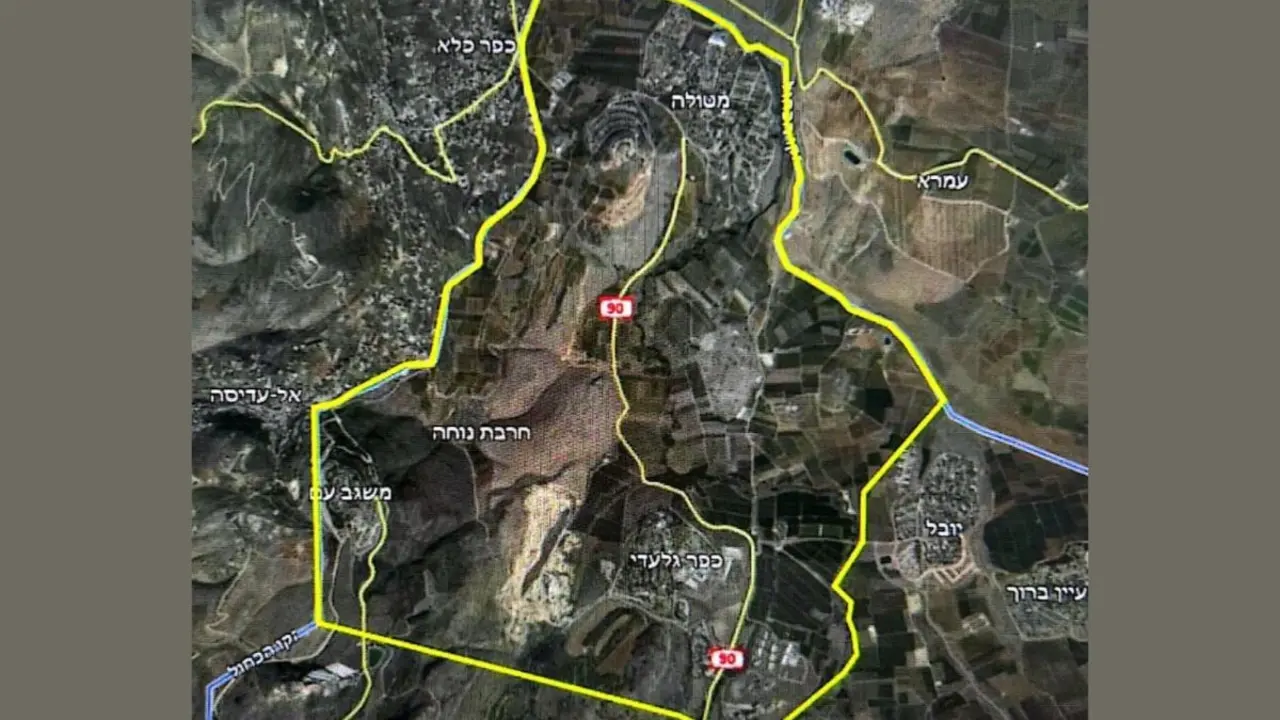 Imagen difundida por las IDF de la "zona militar cerrada" que se ha establecido al norte de Israel.