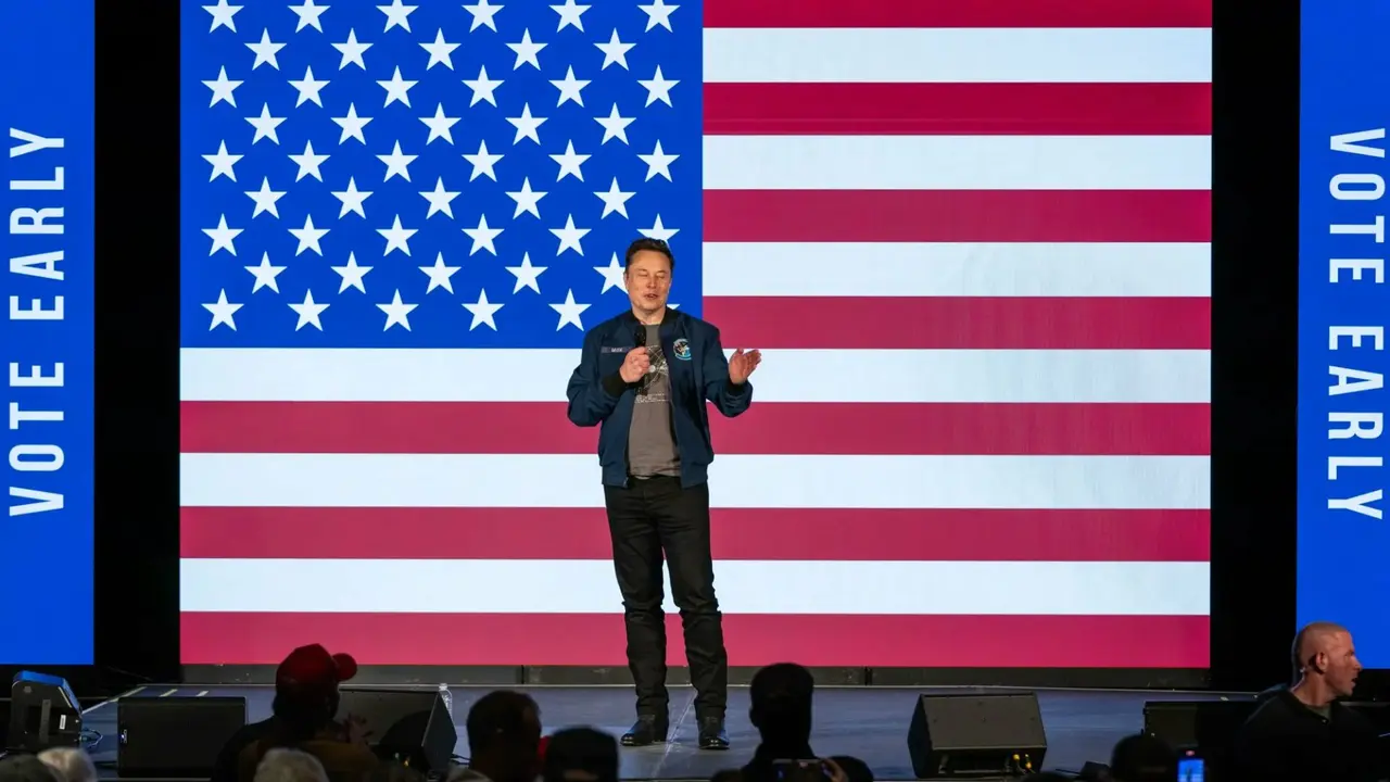 Elon Musk, empresario, en el Ayuntamiento, Lancaster, Pennsilvania, el 26 de octubre de 2024.