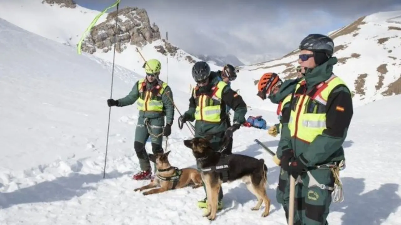 Los Grupos de Rescate e Intervención en Montaña (GREIM) de la Guardia Civil atienden las llamadas de auxilio que se originan por las actividades de ocio.