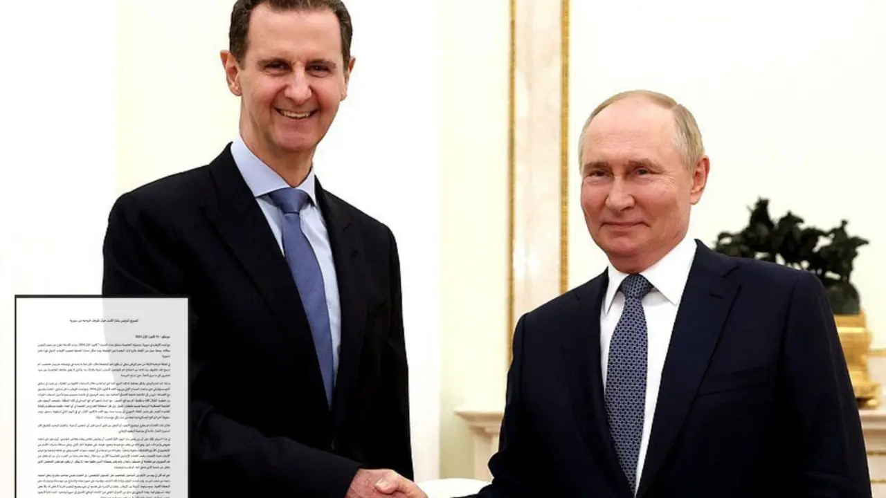Al-Assad con el presidente ruso, Vladimir Putin, el pasado 25 de julio. (Foto: canal de Telegram de Bashar al-Assad).