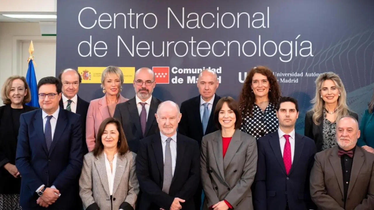 La ministra de Ciencia con representantes de la Comunidad de Madrid y la UPM. (Foto: Ministerio de Ciencia).