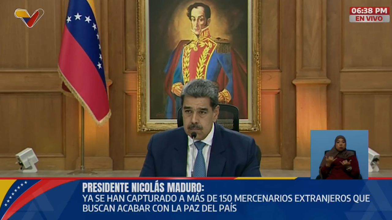 Nicolás Maduro durante transmisión en el canal estatal, Venezolana de Televisión (VTV) el 8 de enero.